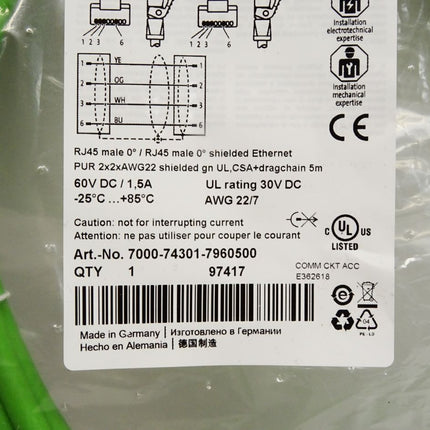 Murr Elektronik Kabel 7000-74301-7960500 / Neu OVP - Maranos.de