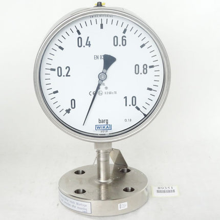 Wika Manometer nach EN 837-1 mit angebautem Druckmittler 0...+1 barg / 9226.01 990.26 / Neu - Maranos.de