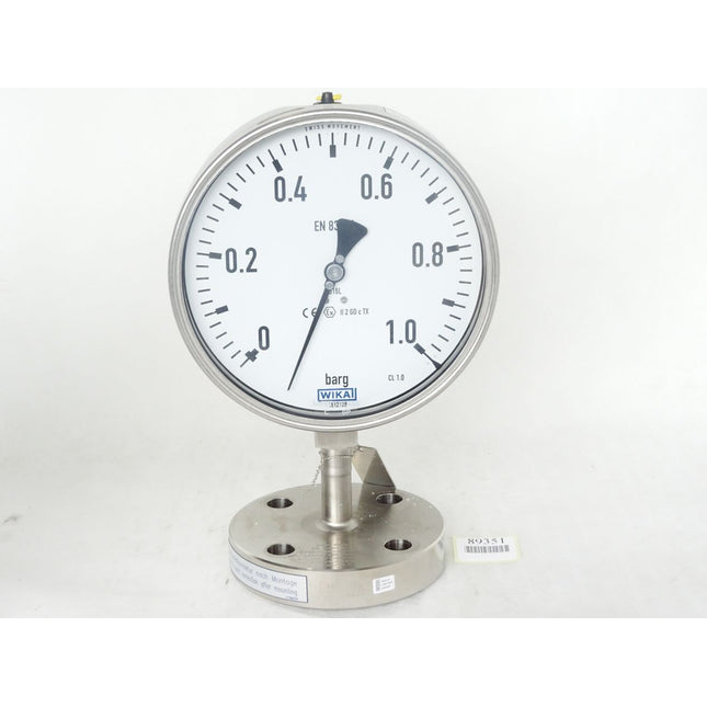Wika Manometer nach EN 837-1 mit angebautem Druckmittler 0...+1 barg / 9226.01 990.26 / Neu - Maranos.de