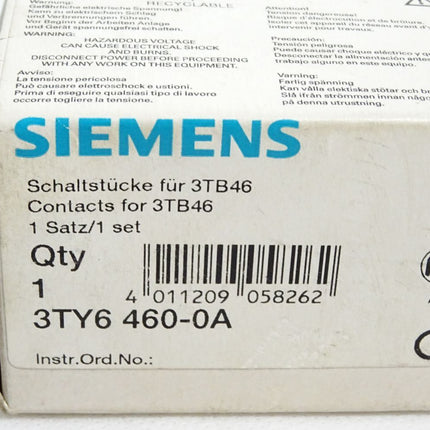 Siemens Schaltstücke für 3TB46 3TY6460-0A / Neu OVP - Maranos.de