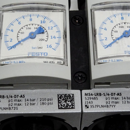 Festo 8040083 MS4-KOMB MS4-EM1-1/4 + MS4-LF-1/4-E-R-M + MS4-LRB-1/4-D7-AS + MS4-LRB-1/4-D7-AS/ Unbenutzt Halterung gebrochen - Maranos.de