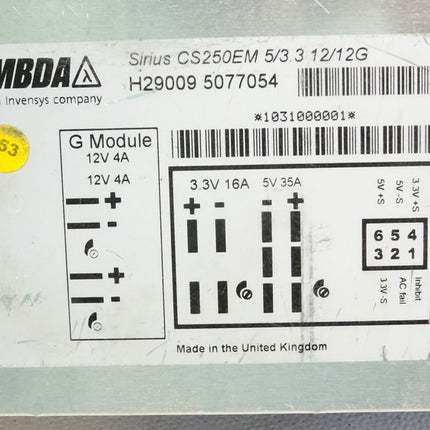 Lambda Sirius CSF250EM 5/3.3 12/12G H29009 5077054 Power Supply - Maranos.de
