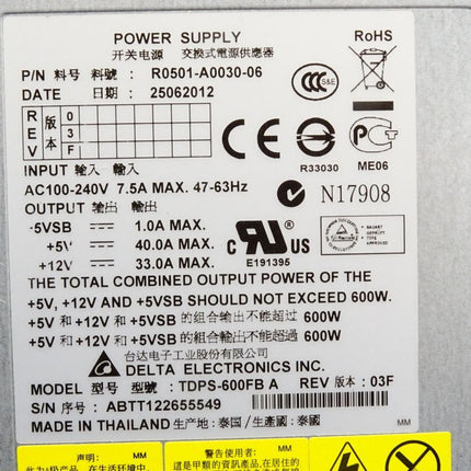 Delta Electronics R051-A0030-06 Power Supply 600W TDPS-600FB - Maranos.de