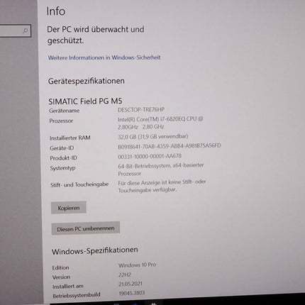Siemens SIMATIC Field PG M5 Advanced Core i7 32GB 1024GB SSD 6ES7717-1CC06-0BA4 - Maranos.de