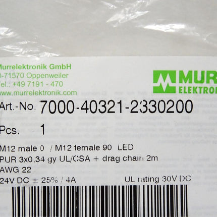 Murr Elektronik Kabel 7000-40321-2330200 / Neu OVP - Maranos.de