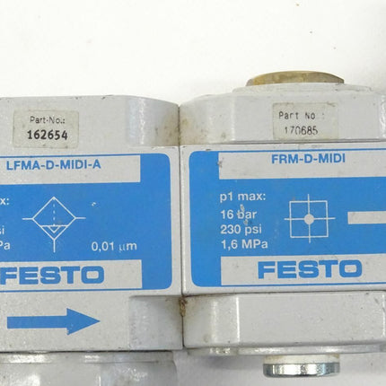 Festo 162654 + 170685 + 172959 LFMA-D-MIDI-A / FRM-D-MIDI / HEE-D-MIDI-24 - Maranos.de