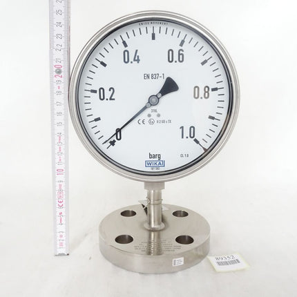 Wika Manometer nach EN 837-1 mit angebautem Druckmittler 0...+1 barg / 9226.01 990.26 / Neu - Maranos.de