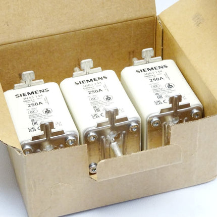 Siemens 3NA3144 Sicherungseinsatz NH1 250A gG 500V / Inhalt : 3 Stück / Neu OVP - Maranos.de