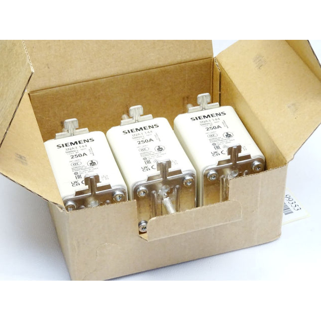 Siemens 3NA3144 Sicherungseinsatz NH1 250A gG 500V / Inhalt : 3 Stück / Neu OVP - Maranos.de
