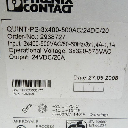Phoenix Contact 2938727 / QUNIT-PS-3x400-500AC/24DC/20 - Maranos.de