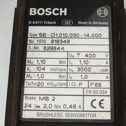 Bosch Brushless Servomotor SE-D1.010.030-14.000 1070916349 3000RPM - Maranos.de