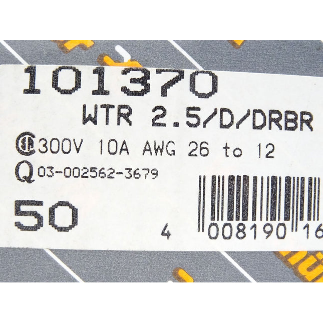 Weidmüller 101370/1013700000 WTR2.5/D/DRBR / Inhalt : 50 Stück / Neu OVP - Maranos.de