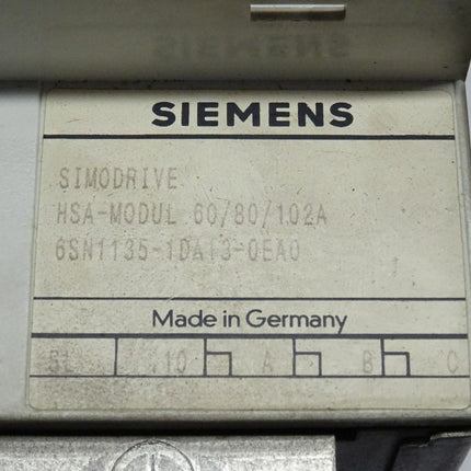 Siemens 6SN1135-1DA13-0EA0 Simodrive HSA-Modul 60/80/102A / 6SN1 135-1DA13-0EA0 - Maranos.de