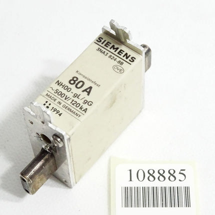 Siemens Sicherung 3NA3824-8B 80A NH00 gL/gG 500VAC 120kA - Maranos.de