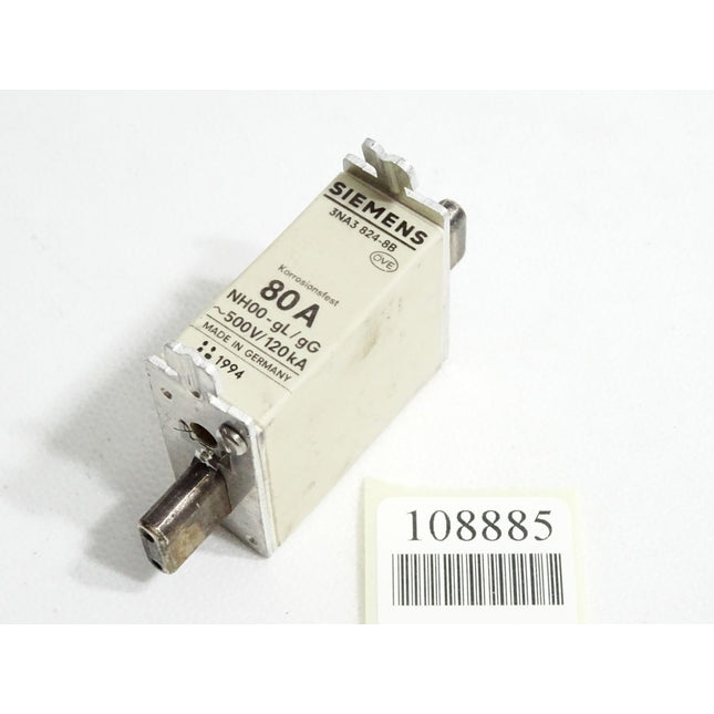 Siemens Sicherung 3NA3824-8B 80A NH00 gL/gG 500VAC 120kA - Maranos.de