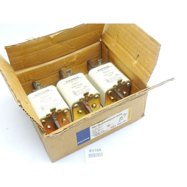 Siemens NH-Sicherungseinsatz 100A 500V~ / 3NA1321 / Inhalt : 3 Stück / Neu OVP - Maranos.de
