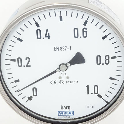 Wika Manometer nach EN 837-1 mit angebautem Druckmittler 0...+1 barg / 9226.01 990.26 / Neu - Maranos.de