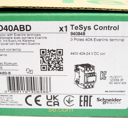 Schneider Electric LC1D40ABD Schütz / Neu OVP - Maranos.de