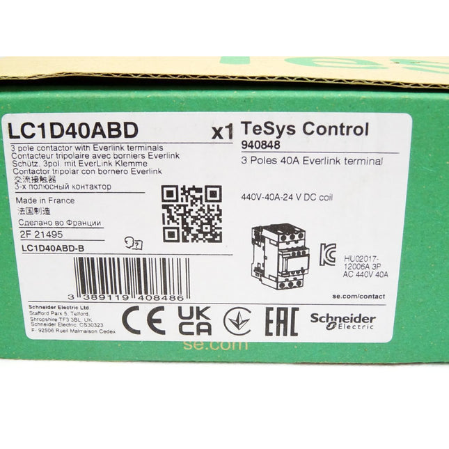 Schneider Electric LC1D40ABD Schütz / Neu OVP - Maranos.de