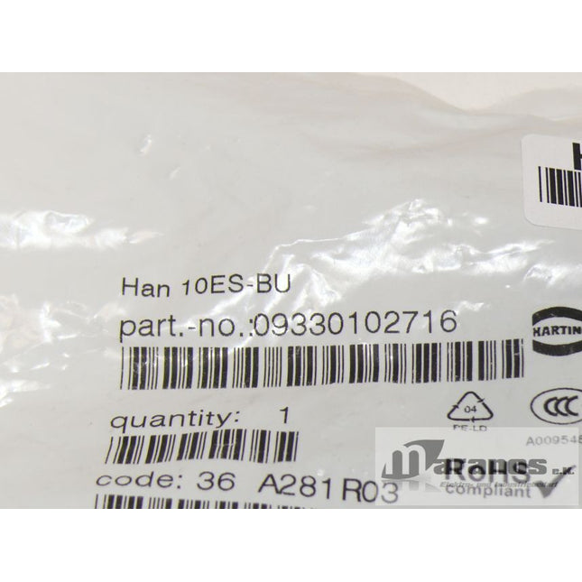 Neu-OVP: Harting 10 ES-BU Buchseneinsatz / 0933301027716/ 09 33 01 02 7716 - Maranos.de