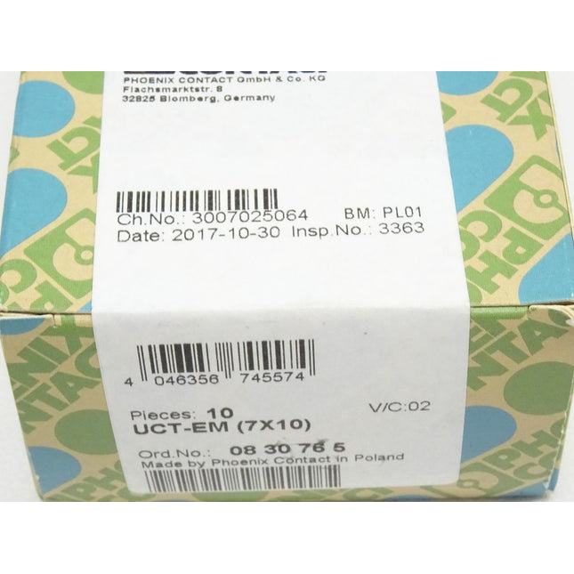 Phoenix Contact 10Stk 0830765 Einrastschildchen UCT-EM (7X10) / 08 30 76 5 NEU-Versiegelt - Maranos.de