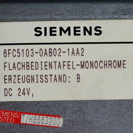 Siemens Flachbedientafel Monochrome E:B / 6FC5103-0AB02-1AA2 - Maranos.de