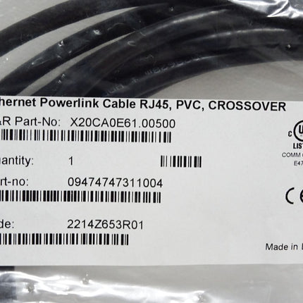 B&R X20CA0E61.00500 POWERLINK/Ethernet-Verbindungskabel RJ45 auf RJ45 5 m / Neu OVP - Maranos.de