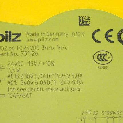 Pilz PNOZ s6.1C 24VDC 3n/o 1n/c / 751126 - Maranos.de