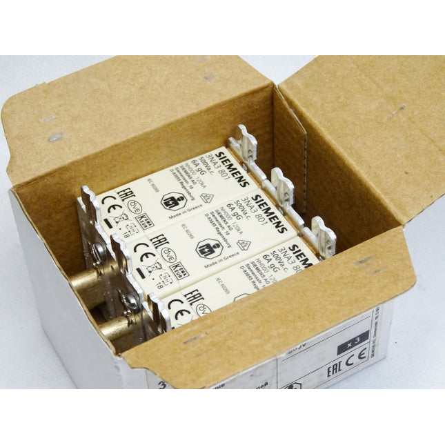 Siemens Sicherungseinsatz 3NA3801 6A / Inhalt : 3 Stück / Neu OVP - Maranos.de