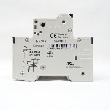 Siemens 5SY6 340-8 / 5SY6340-8 MCB D 40 400V Leitungsschutzschalter NEU-OVP - Maranos.de