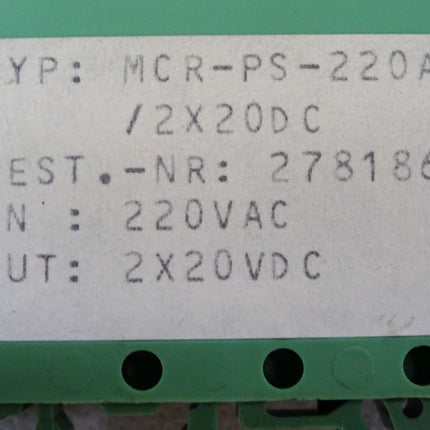 Phoenix Contact MCR-PS-220AC/2x20DC / 2781864 - Maranos.de