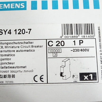 Siemens Leitungsschutzschalter 5SY4120-7 / Neu OVP - Maranos.de