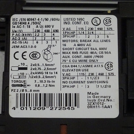 Siemens 3RA1110-1DD15-1BB4 / 3RA1 110-1DD15-1BB4 Starter Combination NEU/OVP - Maranos.de