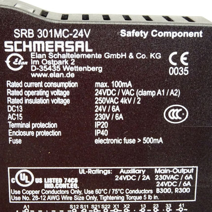 Schmersal Safety Baustein 101190684 SRB301MC-24V / Neuwertig - Maranos.de