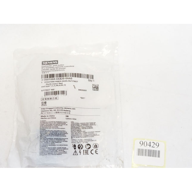 Siemens Drucktaster rot 3SU1000-0AB20-0AA0 / Neu OVP - Maranos.de