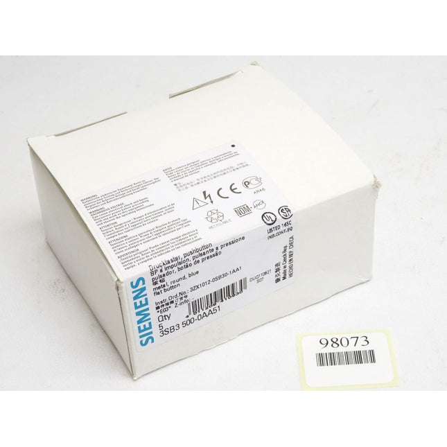 Siemens Drucktaster blau 3SB3500-0AA51 3SB3 500-0AA51 / Inhalt : 5 Stück / Neu OVP - Maranos.de
