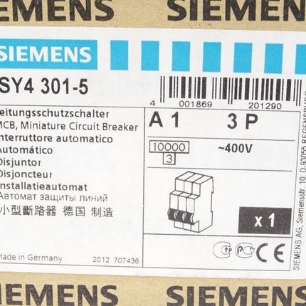 Siemens Leitungsschutzschalter 5SY4301-5 / Neu OVP - Maranos.de