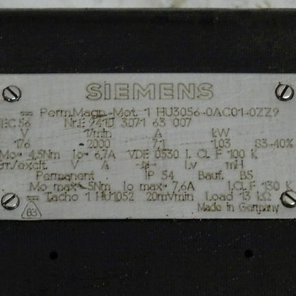 Siemens 1HU3056-0AC01-0ZZ9 Permanent Magnet Motor 1,03kW / 2000 Rpm / 1 HU3056-0AC01-0ZZ9 - Maranos.de