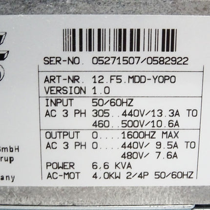KEB Combivert F5 Drives 4kW 12.F5.MDD-Y0P0 / Neuwertig - Maranos.de