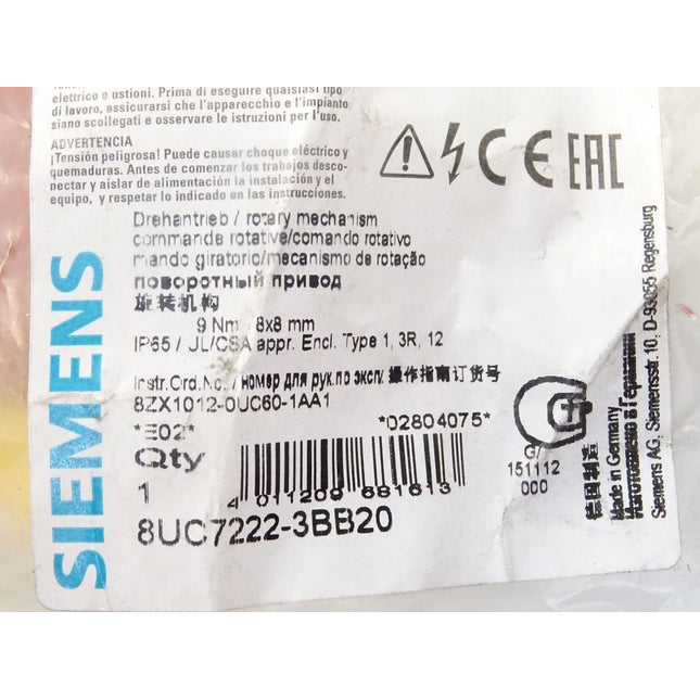 Siemens Drehantrieb 8UC7222-3BB20 / Neu OVP - Maranos.de