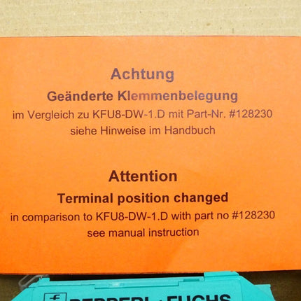 Pepperl+Fuchs K-System Drehzahlwächter KFU8-DW-1.D 190149 / Neu OVP - Maranos.de