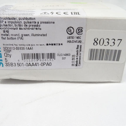 Siemens 3SB3501-0AA41-0PA0 / 3SB3 501-0AA41-0PA0 Drucktaster Grün NEU-OVP - Maranos.de