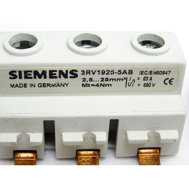 Siemens 3-Phasen-Einspeiseklemme 3RV1925-5AB / Inhalt : 2 Stück - Maranos.de