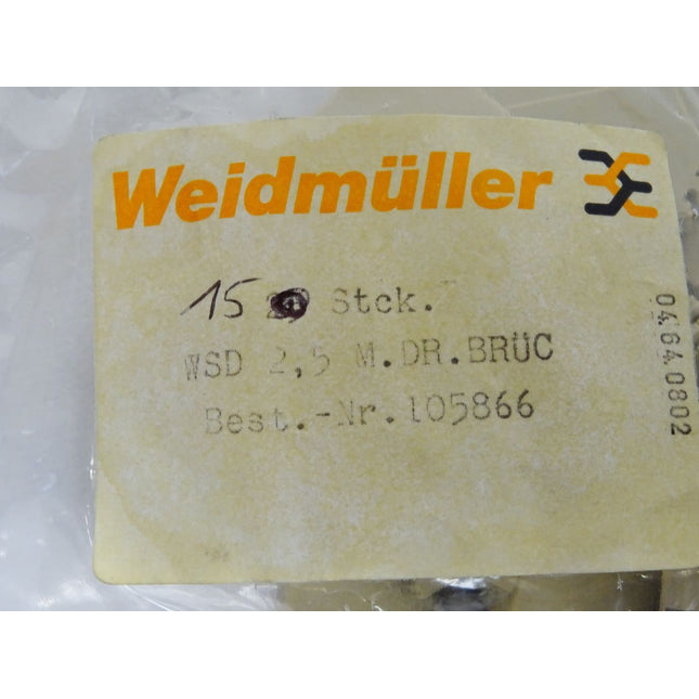 Weidmüller 105866 / WSD2.5 M.DR.BRÜC / Inhalt : 15 Stück / Neu OVP - Maranos.de
