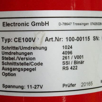 TR Electronic CE100V 100-00115 Drehgeber / Neuwertig - Maranos.de