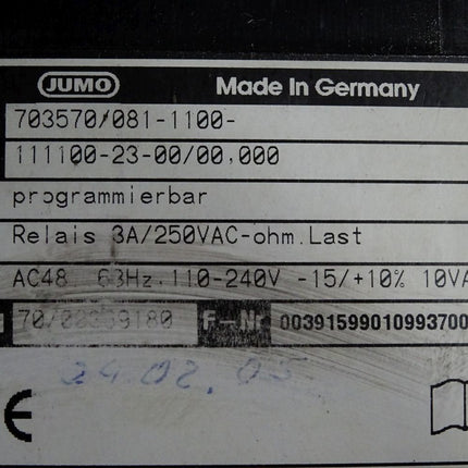 Jumo Prozessregler DICON 500 703570/081-1100-111100-23-00/00,000 - Maranos.de