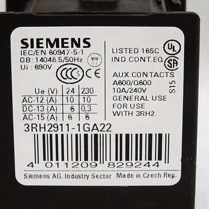 Siemens 3RH2911-1GA22 Hilfsschalter - Maranos.de