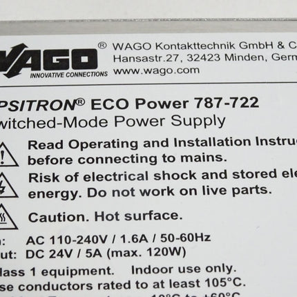 Wago EPSITRON ECO Power 787-722 Power Supply - Maranos.de