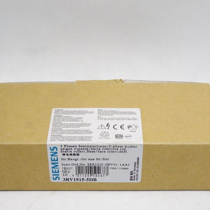 Siemens 3-Phasen Sammelschiene / 3RV1915-5DB /  Inhalt : 10 Stück / Neu OVP - Maranos.de