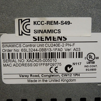 Siemens Sinamics CU240E-2PN-F / 6SL3244-0BB13-1FA0 - Maranos.de
